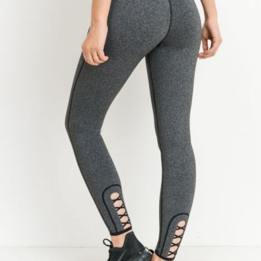 Highwaist Melange Performance Leggings With Zipper